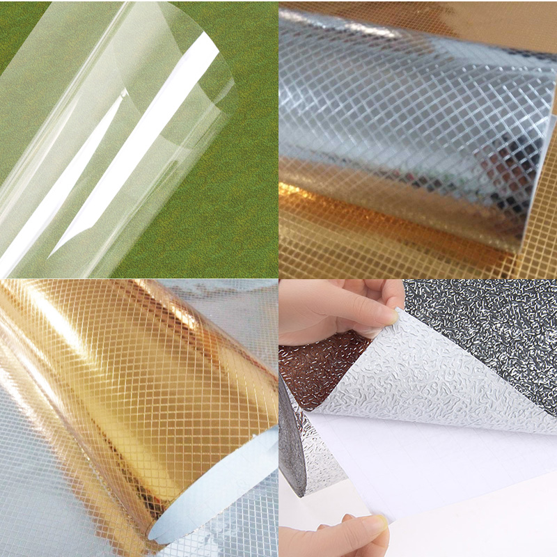 透明防油贴纸带胶家具保护膜 无胶防油贴 铝箔不透翻新贴防油贴
