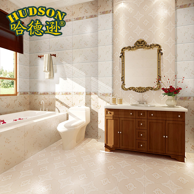 哈德逊厕所瓷砖 卫生间浴室田园厨卫防滑地砖 厨房洗手间釉面墙砖