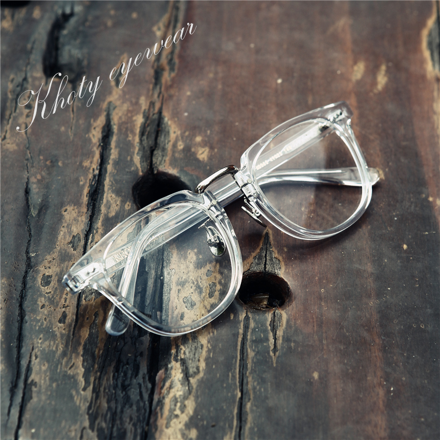 明星透明眼镜 KHOTY日本手造板材中金纯钛超轻镜框男 复古镜架女