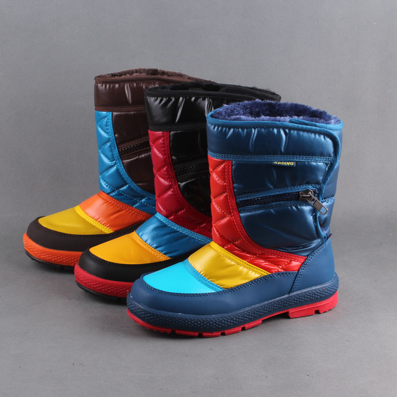 落脚点 香港卡*DING冬季男女童鞋雪地棉靴全防水保暖防滑雪地棉鞋