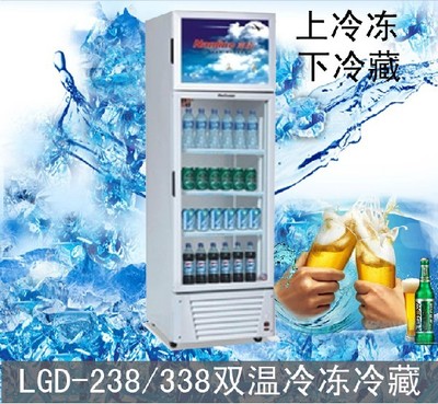 南凌冰柜LGD-238保鲜柜展示柜立式 饮料水果家用冷冻冷藏柜 双温