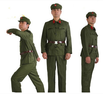 特价男女式绿军装红卫兵八路军装军服帽子腰带影视舞台表演服装