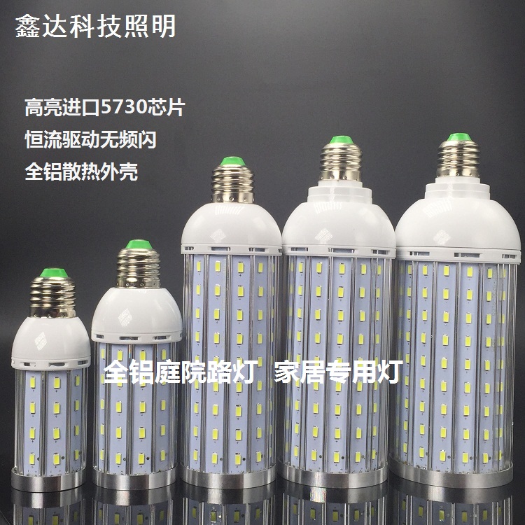 全铝LED玉米灯 节能灯 庭院灯 无频闪 恒流超宽电压AC85-265V