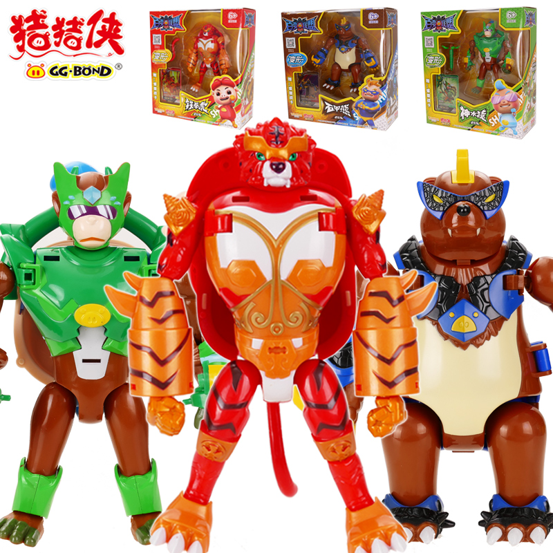 猪猪侠五灵锁之百变联盟儿童变形玩具 机器人套装铁拳虎超变金刚