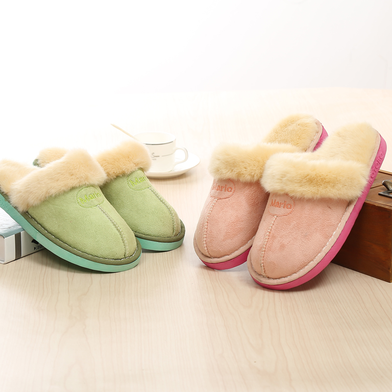 棉拖鞋女冬季保暖韩版防滑厚底高档居家地板情侣棉拖新款