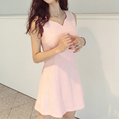2014夏装新款 韩国代购女装连衣裙雪纺裙子修身短裙背心裙无袖裙