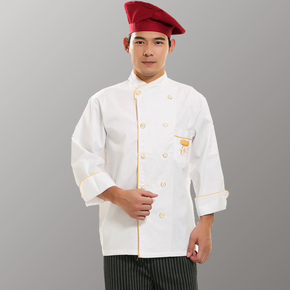 餐厅酒店工作服秋冬装 厨房厨师服装男 饭店厨师服制服长袖