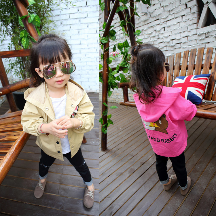 女童秋冬季外套2016新款韩版棉布卡通连帽长袖防风婴幼儿中小童装