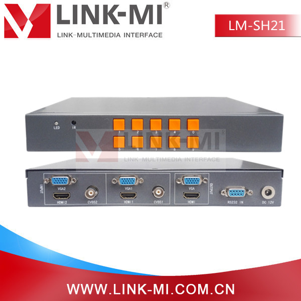 LINK-MI 2进1出HDMI 高清画面分割器 1分二分频器2切1HDMI切换器