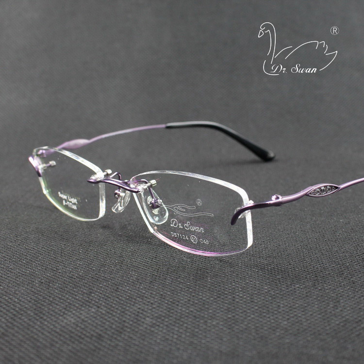 天鹅博士无框镜架近视眼镜架纯钛β钛 女款眼镜框DS7124 正品包邮