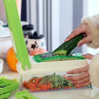 包邮家用厨房手动多功能切菜器 切丝切片切丁刨丝器套装 绿色