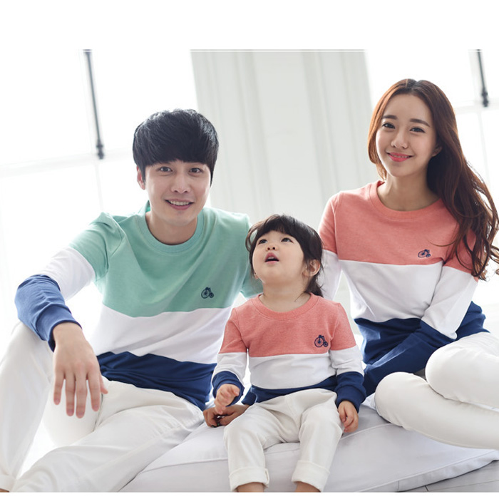 亲子装2015款韩版一家母女母子三口卫衣家庭装纯棉长袖T恤全家装