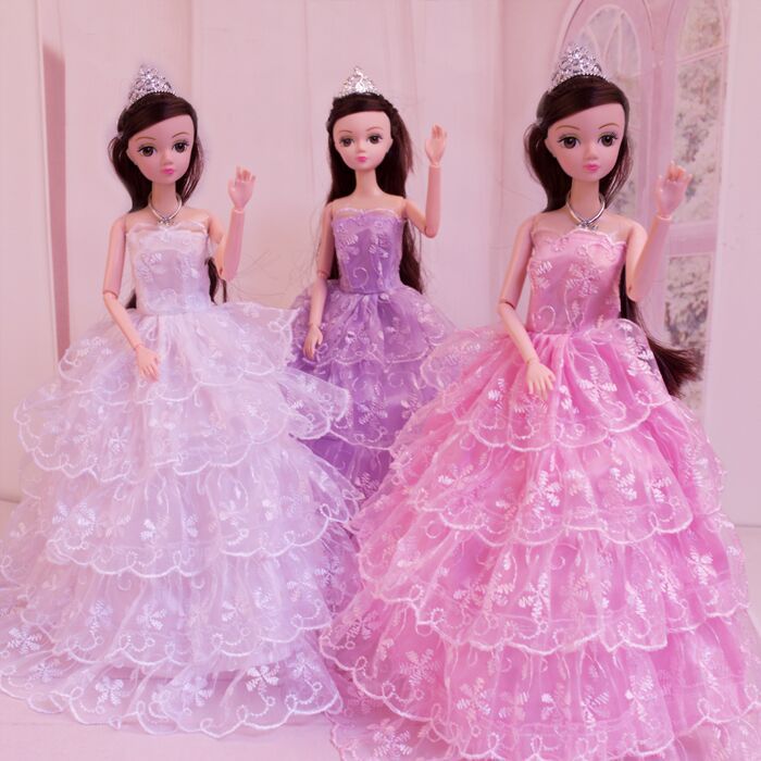 雅丽思 娃娃单个婚纱新娘女童娃娃套装洋娃娃儿童女孩玩具