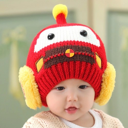 韩国婴儿护耳1-2-4岁秋冬帽男女宝宝儿童帽子6-12个月红色冬天