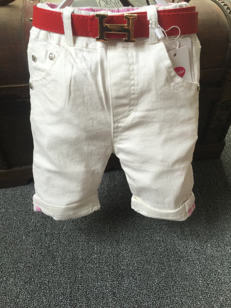 2015韩版童装男童短裤夏装白色纯棉薄款儿童休闲牛仔小脚七分裤