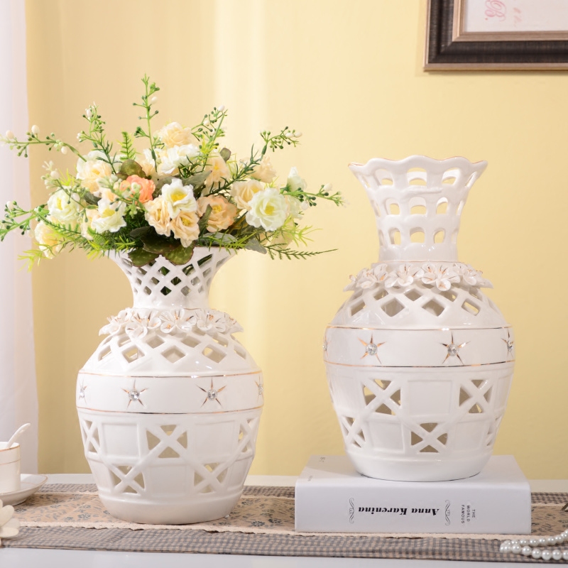 现代欧式陶瓷花瓶摆件客厅台面家居装饰餐桌电视柜摆设婚庆礼品