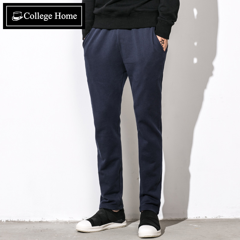 College Home 男士卫裤 运动跑步宽松直筒休闲裤子 欧美潮男长裤