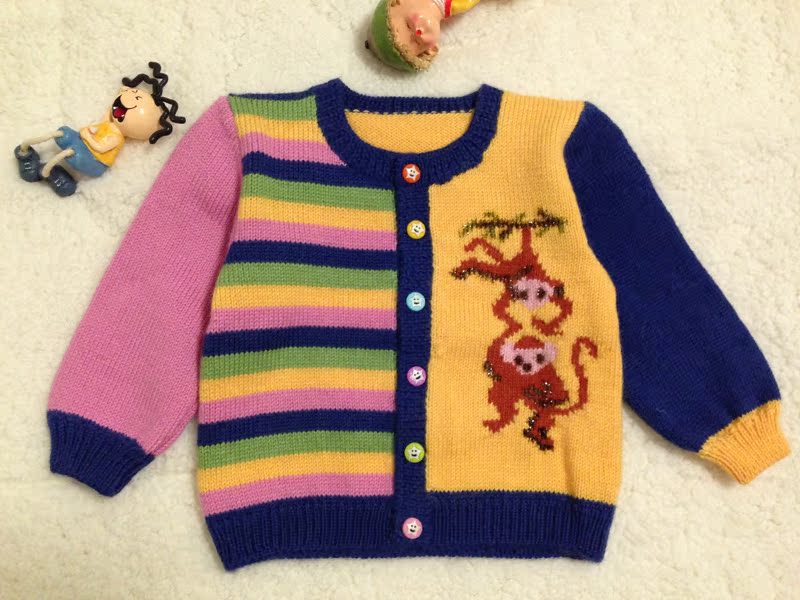 新款纯手工编织宝宝毛衣中小儿童纯羊毛女男童条纹开衫外套针织衫