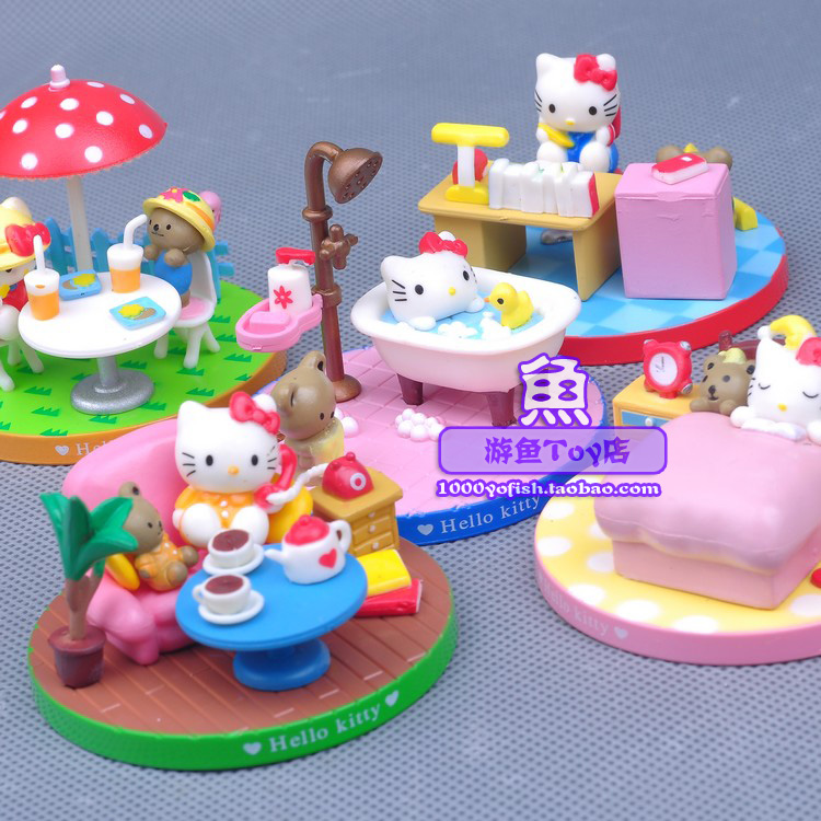 HELLO KITTY 凯蒂猫 5款场景盒蛋摆件公仔玩偶玩具生日礼物模型