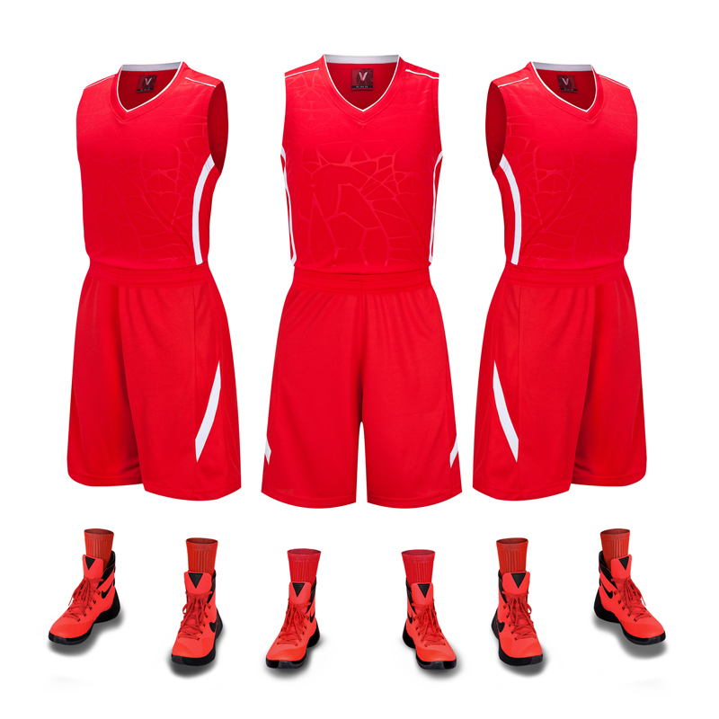 团购爆裂能量空白光板组队训练篮球服套装分组球衣4色1850