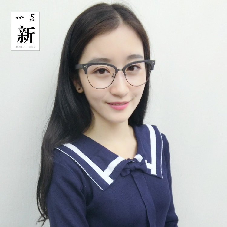 新品日本眼镜框全框板材加金属复古潮人优雅舒适小脸女款近视镜架