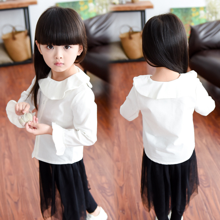 2015韩版儿童装春秋季新款两岁女童宝宝百搭白色衬衣甜美长袖衬衫