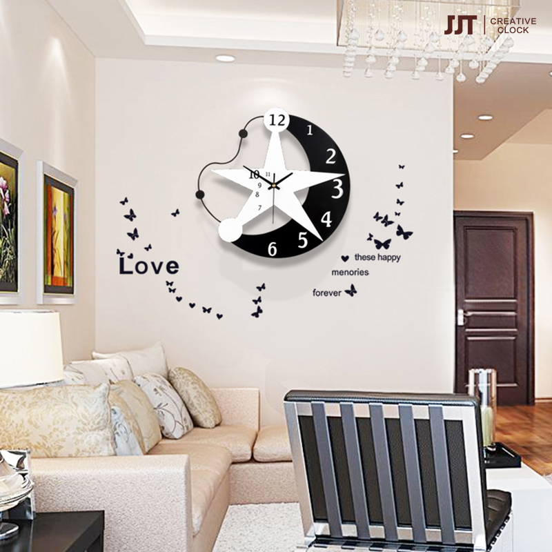 装饰钟表创意挂钟客厅个性时尚艺术时钟现代简约静音卧室石英钟大