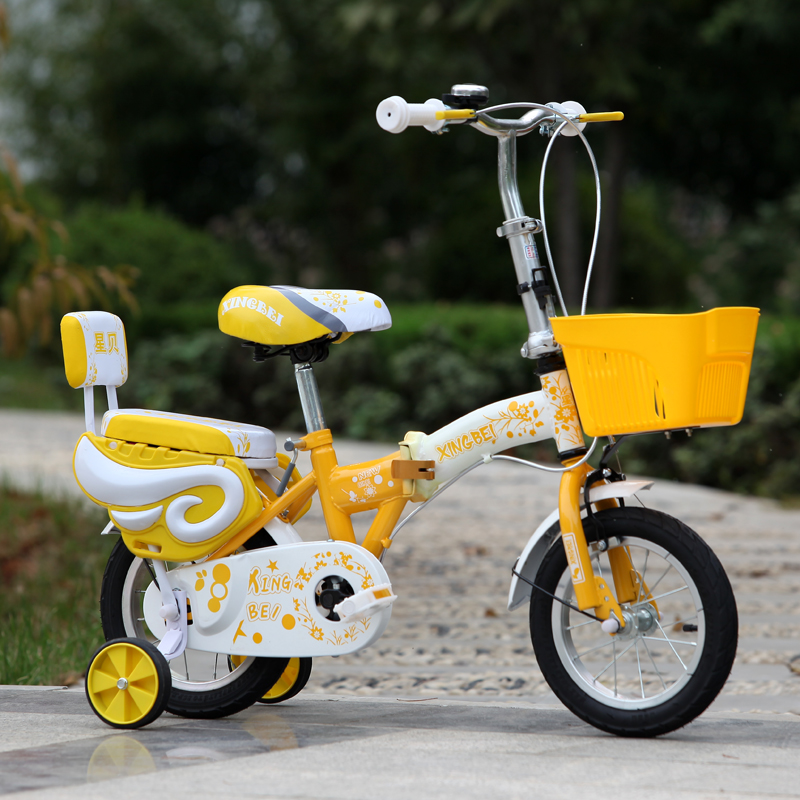 12141618寸儿童自行车小折叠童车黄色