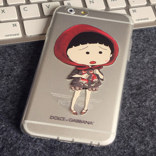 iPhone6plus透明软壳 5s樱桃小丸子可爱手机壳 情侣卡通手机套潮
