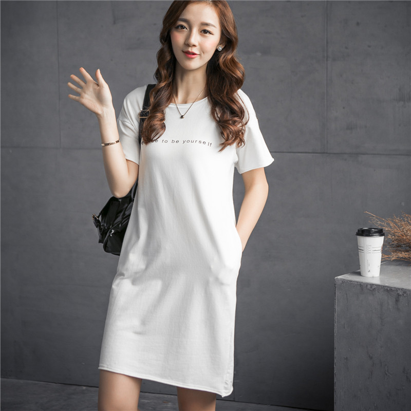 2015新款夏季女装短袖T恤宽松大码全棉t恤韩版中长款体恤衫 潮