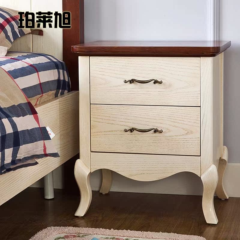 地中海风格家具实木床头柜白腊木质卧室床边柜子抽屉柜特价BM504