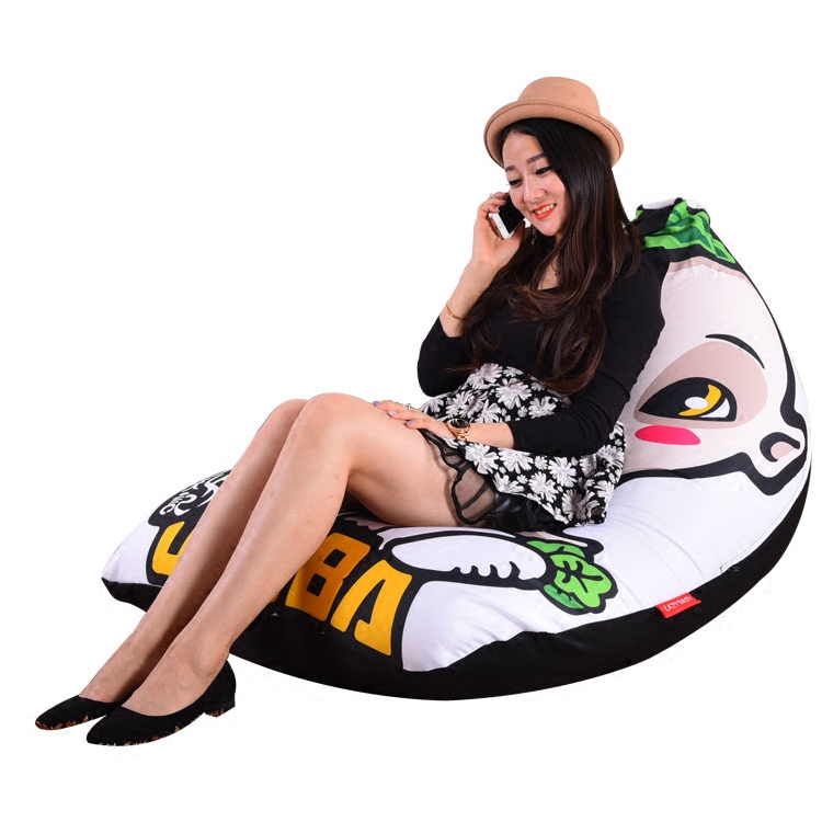 【LAZYBABY】胡巴懒人沙发单人粒子豆袋座椅个性化数码印花躺椅