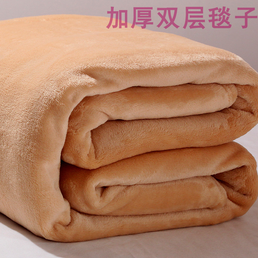 毛毯冬天加厚法兰绒珊瑚绒双人毯子冬季双层拉舍尔毛巾被床单盖毯
