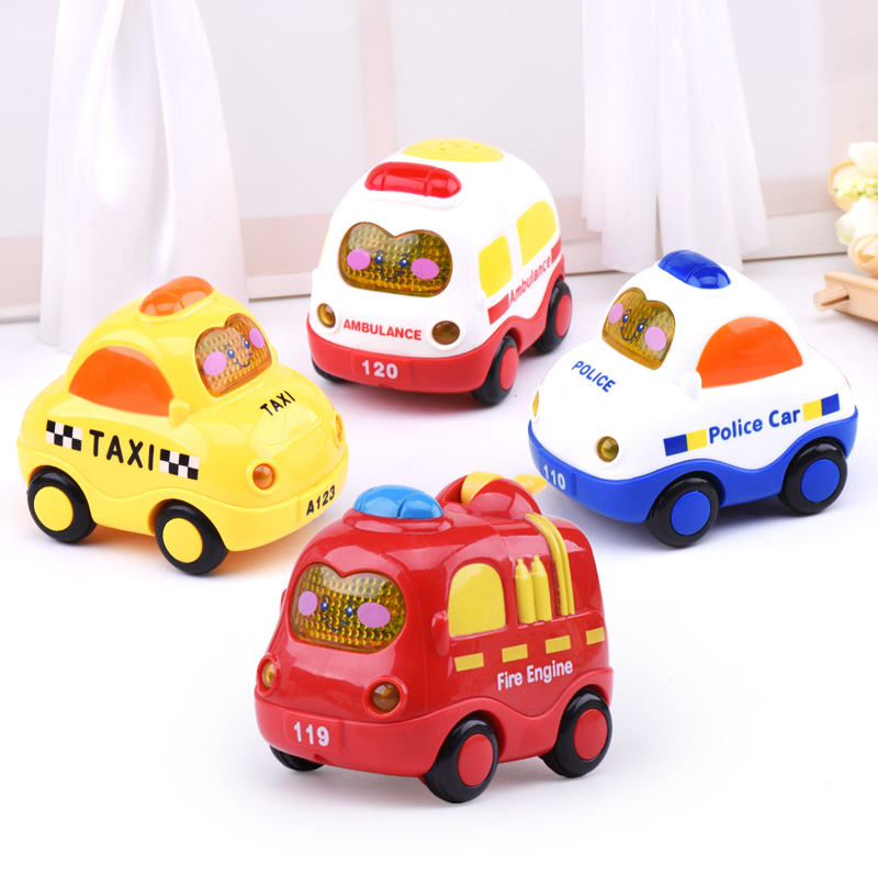 出口欧美 宝宝玩具声光音乐惯性小玩具车 卡通小汽车儿童益智玩具