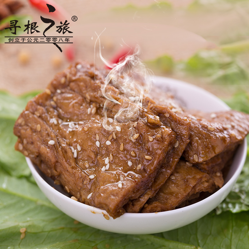 寻根之旅 拉丝蛋白重庆特产手撕素肉豆干制品五香味250g休闲零食