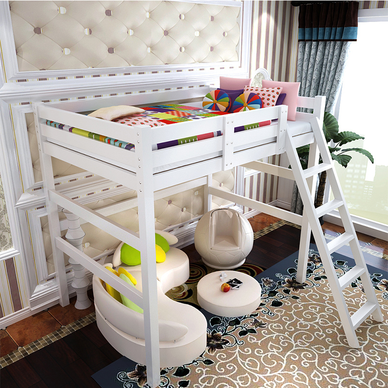 创意时尚欧式高架床全实木简约子母床上下铺儿童单双人高低护栏床