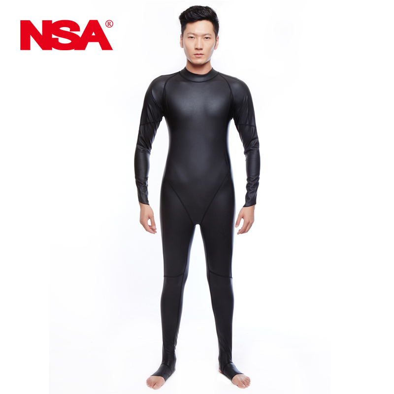 NSA全身连体长袖加厚保暖泳衣男 铁人三项赛户外冲浪浮潜服专业款
