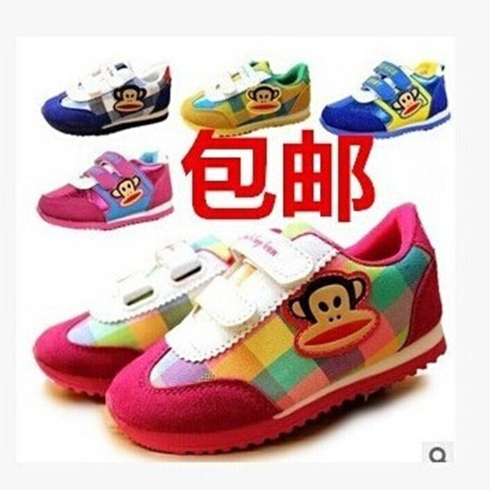 包邮秋季新款女童运动鞋 韩版透气大嘴猴童鞋 儿童防滑耐磨帆布鞋