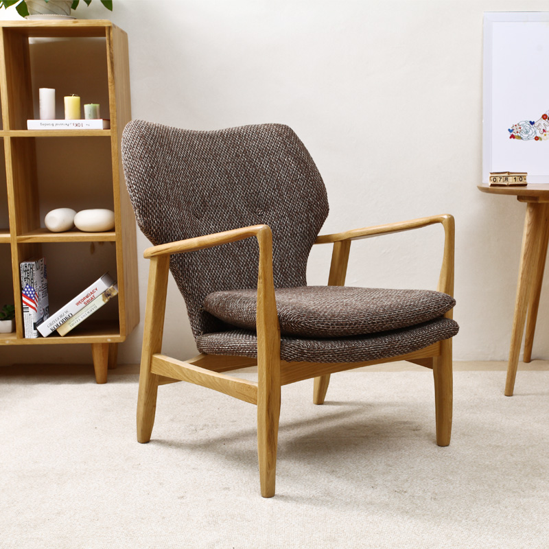丹麦实木布艺沙发椅组合 中式单双人小户型白橡木木架客厅家具