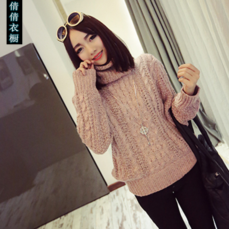 2015冬季新款韩版高领百搭短款修身加厚套头毛衣针织打底衫女羊绒