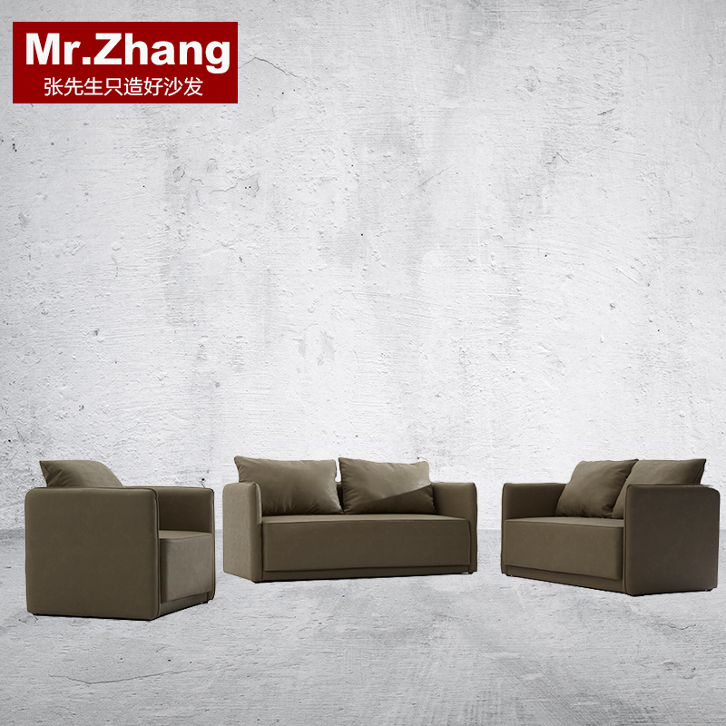 Mr.Zhang简约现代北欧风仿真皮客厅店铺办公接待双人三人组合沙发