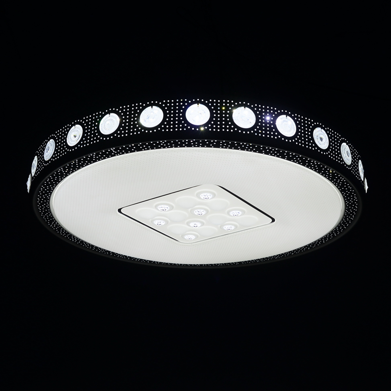 黑金属圆框佛山LED吸顶灯长方形96*65CM50/60/80公分客厅房间照明
