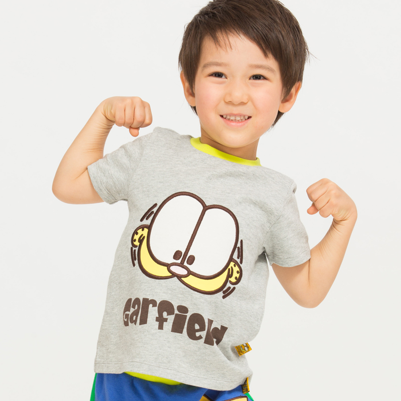 BABiBOO正版加菲猫授权男女宝宝童装全棉舒适卡通可爱短袖T恤