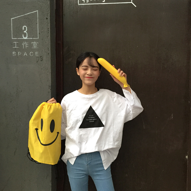 2015新款韩版长袖t恤衫女几何图案三角形字母圆领套头韩版白t恤