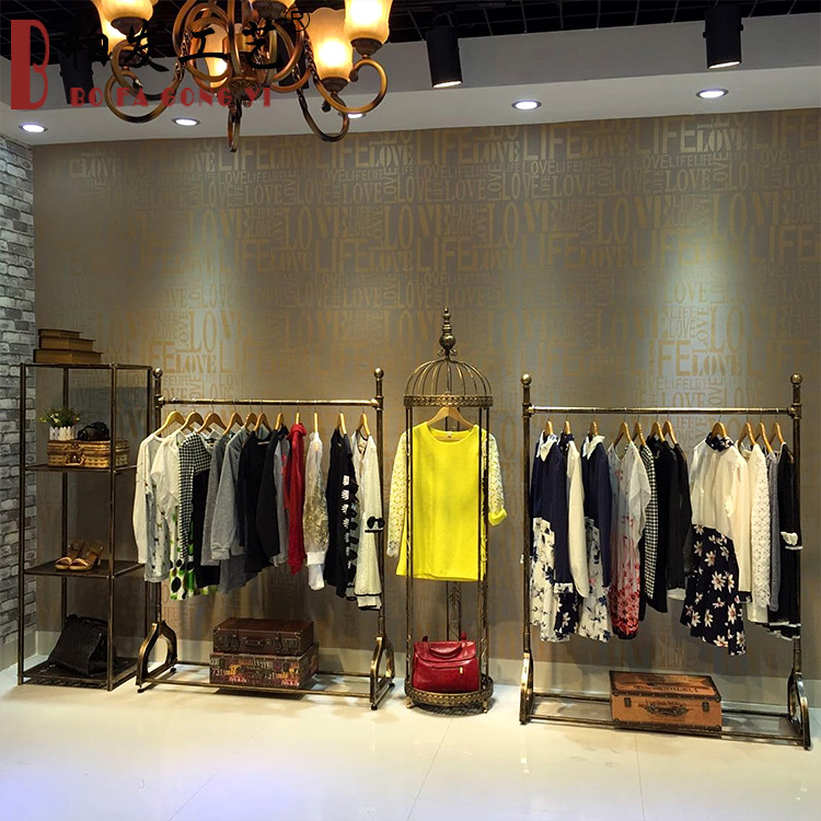 2015最新款高档服装展示架服装店衣架女装店货架最新组合古铜金色