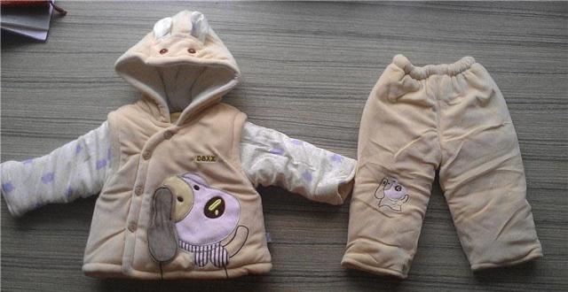 婴儿棉服棉袄棉裤加厚冬装带帽马甲三件套宝宝棉衣外出服套装