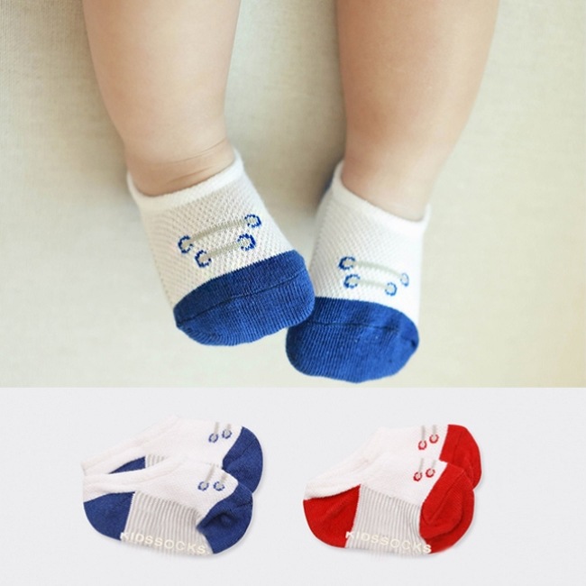 2017年春夏韩版新款时尚仿子鞋网眼薄款纯棉婴幼儿童宝宝船袜