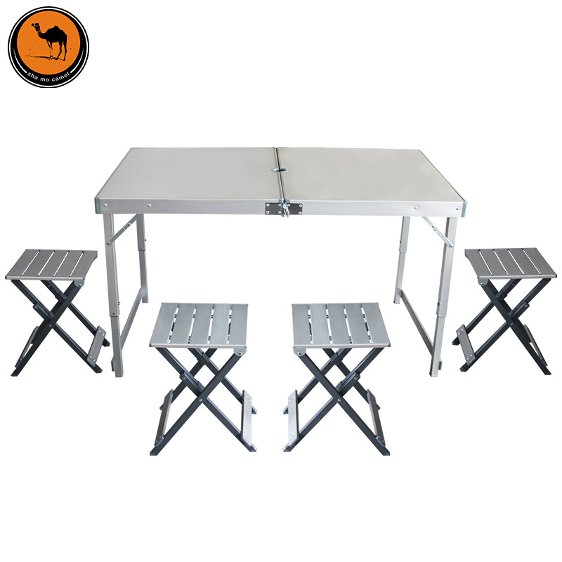 骆驼野餐桌户外桌椅组合套装铝合金折叠桌椅便携式烧烤桌宣传桌