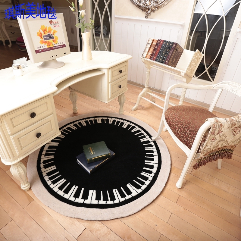 琪斯美电脑椅地垫晴纶地毯钢琴地毯圆形地毯手工腈纶客厅卧室地毯