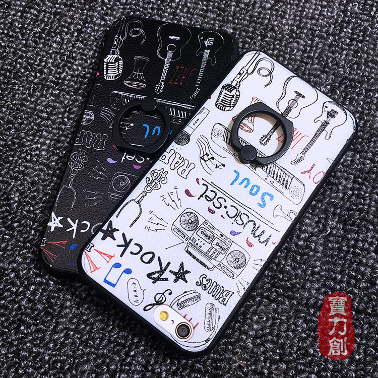 iPhone 6s复古日韩带指环手机壳 苹果6PLUS TPU+PC卡通图案保护套